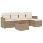 Garden sofa set with cushions 6 pieces beige synthetic rattan by , Garden sets - Ref: Foro24-3225925, Price: 363,46 €, Discou...