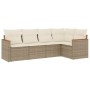 Garden sofa set with cushions 5 pieces beige synthetic rattan by , Garden sets - Ref: Foro24-3225946, Price: 332,47 €, Discou...