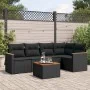 6-piece garden sofa set and black synthetic rattan cushions by , Garden sets - Ref: Foro24-3225950, Price: 381,48 €, Discount: %
