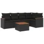 6-piece garden sofa set and black synthetic rattan cushions by , Garden sets - Ref: Foro24-3225950, Price: 381,48 €, Discount: %
