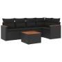 Set de sofás de jardín 6 piezas y cojines ratán sintético negro de , Conjuntos de jardín - Ref: Foro24-3225950, Precio: 375,7...