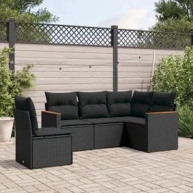 5-teiliges Gartenmöbel-Set und schwarze synthetische Rattankissen von , Gartensets - Ref: Foro24-3225971, Preis: 339,13 €, Ra...
