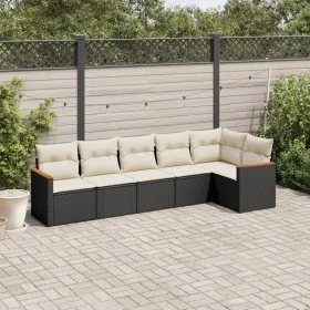 6-teiliges Gartensofa-Set und schwarze synthetische Rattankissen von , Gartensets - Ref: Foro24-3225986, Preis: 361,81 €, Rab...