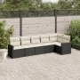 6-piece garden sofa set and black synthetic rattan cushions by , Garden sets - Ref: Foro24-3225986, Price: 361,81 €, Discount: %