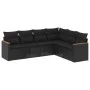 6-piece garden sofa set and black synthetic rattan cushions by , Garden sets - Ref: Foro24-3225999, Price: 407,78 €, Discount: %