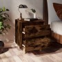 Nachttisch, Beine aus Massivholz, geräucherte Eiche, 40 x 35 x 50 cm von vidaXL, Nachttische - Ref: Foro24-813122, Preis: 41,...