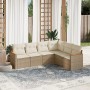 Garden sofa set with cushions 6 pieces beige synthetic rattan by , Garden sets - Ref: Foro24-3226002, Price: 384,09 €, Discou...