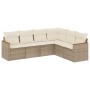Garden sofa set with cushions 6 pieces beige synthetic rattan by , Garden sets - Ref: Foro24-3226002, Price: 384,09 €, Discou...