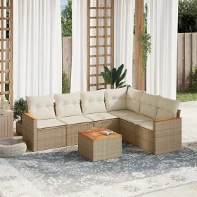 7-piece garden sofa set and beige synthetic rattan cushions by , Garden sets - Ref: Foro24-3226009, Price: 453,27 €, Discount: %