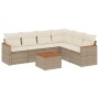 7-teiliges Gartensofa-Set und beige synthetische Rattankissen von , Gartensets - Ref: Foro24-3226009, Preis: 420,62 €, Rabatt: %