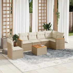 7-piece garden sofa set and beige synthetic rattan cushions by , Garden sets - Ref: Foro24-3226023, Price: 453,27 €, Discount: %