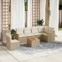 7-piece garden sofa set and beige synthetic rattan cushions by , Garden sets - Ref: Foro24-3226023, Price: 453,27 €, Discount: %