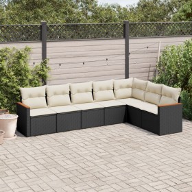 7-piece garden dining set and black synthetic rattan cushions by , Garden sets - Ref: Foro24-3226028, Price: 390,99 €, Discou...