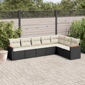 7-piece garden dining set and black synthetic rattan cushions by , Garden sets - Ref: Foro24-3226028, Price: 405,46 €, Discou...