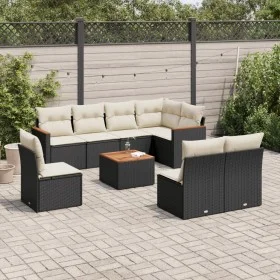 8-teiliges Gartensofa-Set und schwarze synthetische Rattankissen von , Gartensets - Ref: Foro24-3226049, Preis: 508,24 €, Rab...