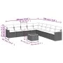 Gartensofa-Set 10-teilig mit schwarzen synthetischen Rattankissen von , Gartensets - Ref: Foro24-3226063, Preis: 546,96 €, Ra...