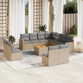 Garden sofa set with beige cushions mix 12 pieces PE rattan by , Garden sets - Ref: Foro24-3226094, Price: 704,72 €, Discount: %
