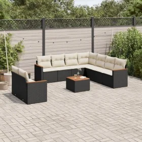 Garden sofa set 10 pieces with black synthetic rattan cushions by , Garden sets - Ref: Foro24-3226105, Price: 582,23 €, Disco...