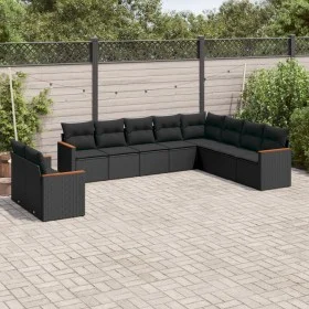 Garden sofa set 10 pieces with black synthetic rattan cushions by , Garden sets - Ref: Foro24-3226111, Price: 658,36 €, Disco...