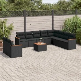 11-piece garden sofa set and black synthetic rattan cushions by , Garden sets - Ref: Foro24-3226118, Price: 702,26 €, Discoun...