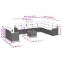 11-piece garden sofa set and black synthetic rattan cushions by , Garden sets - Ref: Foro24-3226118, Price: 686,37 €, Discoun...