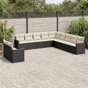 11-piece garden sofa set and black synthetic rattan cushions by , Garden sets - Ref: Foro24-3226126, Price: 654,40 €, Discoun...