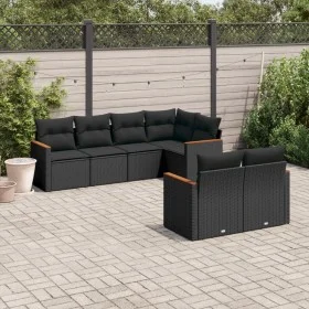 7-piece garden dining set and black synthetic rattan cushions by , Garden sets - Ref: Foro24-3226139, Price: 491,03 €, Discou...