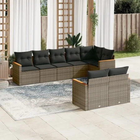 8-teiliges Gartensofa-Set und graue synthetische Rattankissen von , Gartensets - Ref: Foro24-3226151, Preis: 500,83 €, Rabatt: %