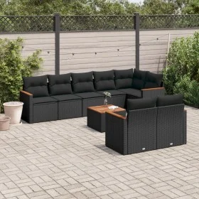 8-teiliges Gartensofa-Set und schwarze synthetische Rattankissen von , Gartensets - Ref: Foro24-3226153, Preis: 590,64 €, Rab...