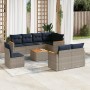 9-teiliges Gartenmöbel-Set und graue synthetische Rattankissen von , Gartensets - Ref: Foro24-3226172, Preis: 513,77 €, Rabat...