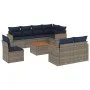 9-teiliges Gartenmöbel-Set und graue synthetische Rattankissen von , Gartensets - Ref: Foro24-3226172, Preis: 541,86 €, Rabat...