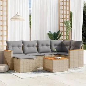 Garden sofa set with beige cushions mix 7 pieces PE rattan by , Garden sets - Ref: Foro24-3226185, Price: 405,56 €, Discount: %