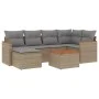 Gartensofa-Set mit beigem Kissenmix, 7-teilig aus PE-Rattan von , Gartensets - Ref: Foro24-3226185, Preis: 408,62 €, Rabatt: %
