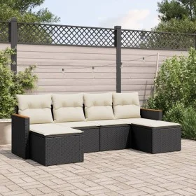 6-piece garden sofa set and black synthetic rattan cushions by , Garden sets - Ref: Foro24-3226217, Price: 321,26 €, Discount: %