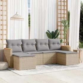 Juego de sofás jardín con cojines beige mezcla 6 pzas ratán PE de , Conjuntos de jardín - Ref: Foro24-3226220, Precio: 334,35...