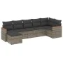 7-piece garden sofa set with gray PE rattan cushions by , Garden sets - Ref: Foro24-3226193, Price: 400,80 €, Discount: %