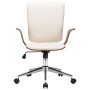 Cremefarbener Bürodrehstuhl aus gebogenem Holz und Kunstleder von vidaXL, Bürostühle - Ref: Foro24-283134, Preis: 176,94 €, R...