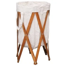 Zusammenklappbarer Wäschekorb aus Holz und cremefarbenem Stoff von vidaXL, Wäschekörbe - Ref: Foro24-284227, Preis: 21,82 €, ...