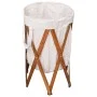Foldable laundry basket made of wood and cream-colored fabric by vidaXL, Laundry baskets - Ref: Foro24-284227, Price: 23,03 €...