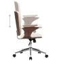 Cremefarbener Bürodrehstuhl aus gebogenem Holz und Kunstleder von vidaXL, Bürostühle - Ref: Foro24-283134, Preis: 174,28 €, R...