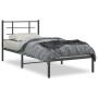 Bed frame with black metal headboard 90x190 cm by , Beds and slatted bases - Ref: Foro24-355553, Price: 65,13 €, Discount: %