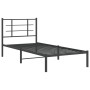 Bed frame with black metal headboard 90x190 cm by , Beds and slatted bases - Ref: Foro24-355553, Price: 65,13 €, Discount: %