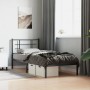Bed frame with black metal headboard 90x190 cm by , Beds and slatted bases - Ref: Foro24-355553, Price: 65,13 €, Discount: %