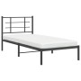 Bed frame with black metal headboard 90x190 cm by , Beds and slatted bases - Ref: Foro24-355553, Price: 65,13 €, Discount: %