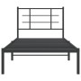 Bed frame with black metal headboard 90x190 cm by , Beds and slatted bases - Ref: Foro24-355553, Price: 65,13 €, Discount: %