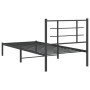 Bed frame with black metal headboard 90x190 cm by , Beds and slatted bases - Ref: Foro24-355553, Price: 65,13 €, Discount: %