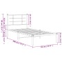 Bed frame with black metal headboard 90x190 cm by , Beds and slatted bases - Ref: Foro24-355553, Price: 65,13 €, Discount: %