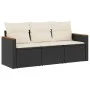 Garden sofa set with cushions 3 pieces black synthetic rattan by , Garden sets - Ref: Foro24-3225755, Price: 190,39 €, Discou...