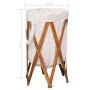 Foldable laundry basket made of wood and cream-colored fabric by vidaXL, Laundry baskets - Ref: Foro24-284227, Price: 23,03 €...