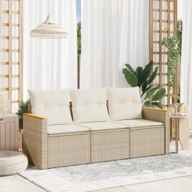 Garden sofa set with beige cushions 3 pieces PE rattan by , Garden sets - Ref: Foro24-3225757, Price: 220,51 €, Discount: %